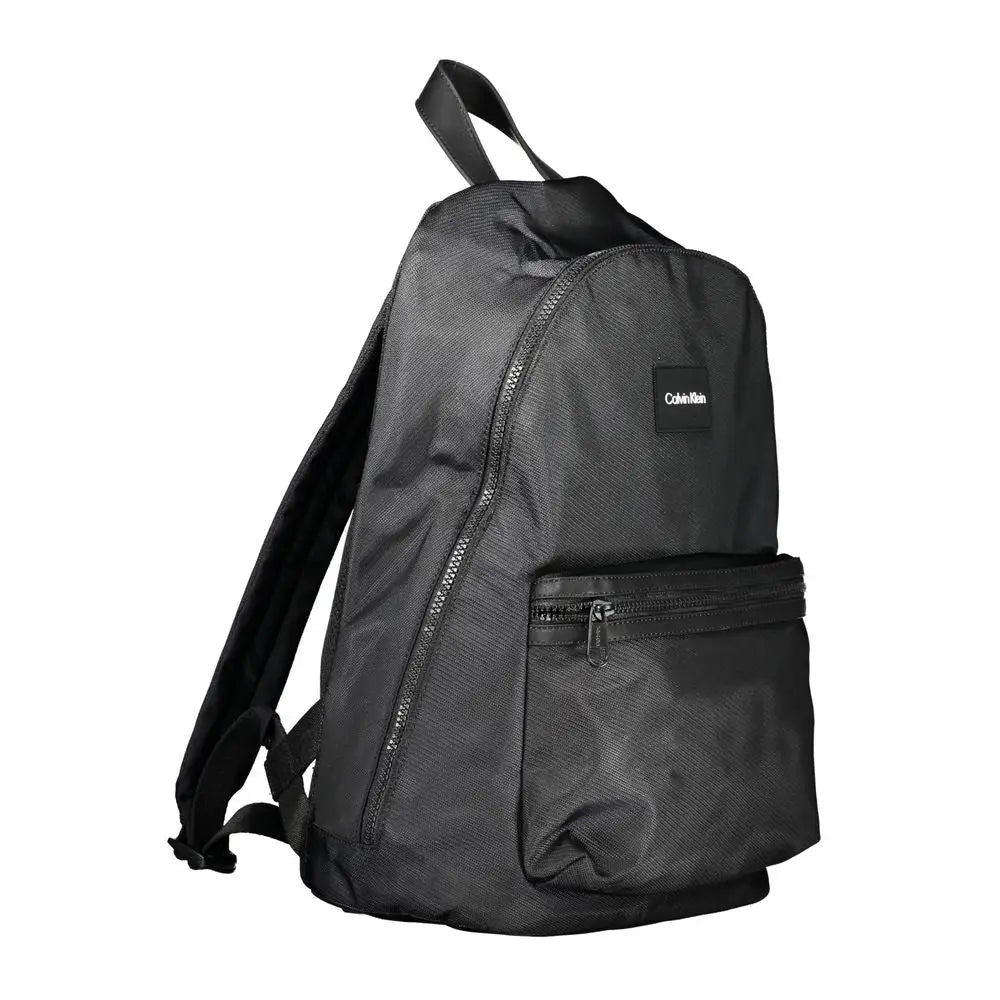 Sac à dos calvin klein noir pour homme en polyester avec tissu texturé et coutures discrètes