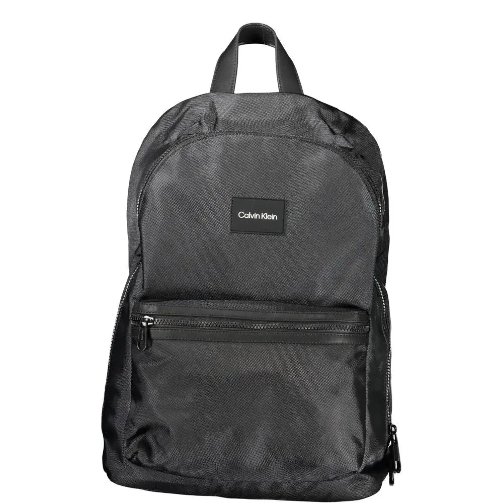Sac à dos homme calvin klein noir en polyester avec tissu texturé et coutures discrètes