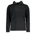 Sweat à capuche homme calvin klein noir en polyester avec logo brodé discret et poche avant