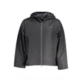 Veste noire calvin klein en polyester pour homme avec capuche et fermeture éclair intégrale logo subtil au niveau de la poitrine