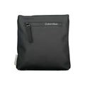 Calvin klein sac bandoulière homme noir en polyester avec pochette frontale zippée et détails argentés