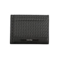 Calvin klein porte-cartes noir en polyester avec motif embossé et coutures pour sac bandoulière homme