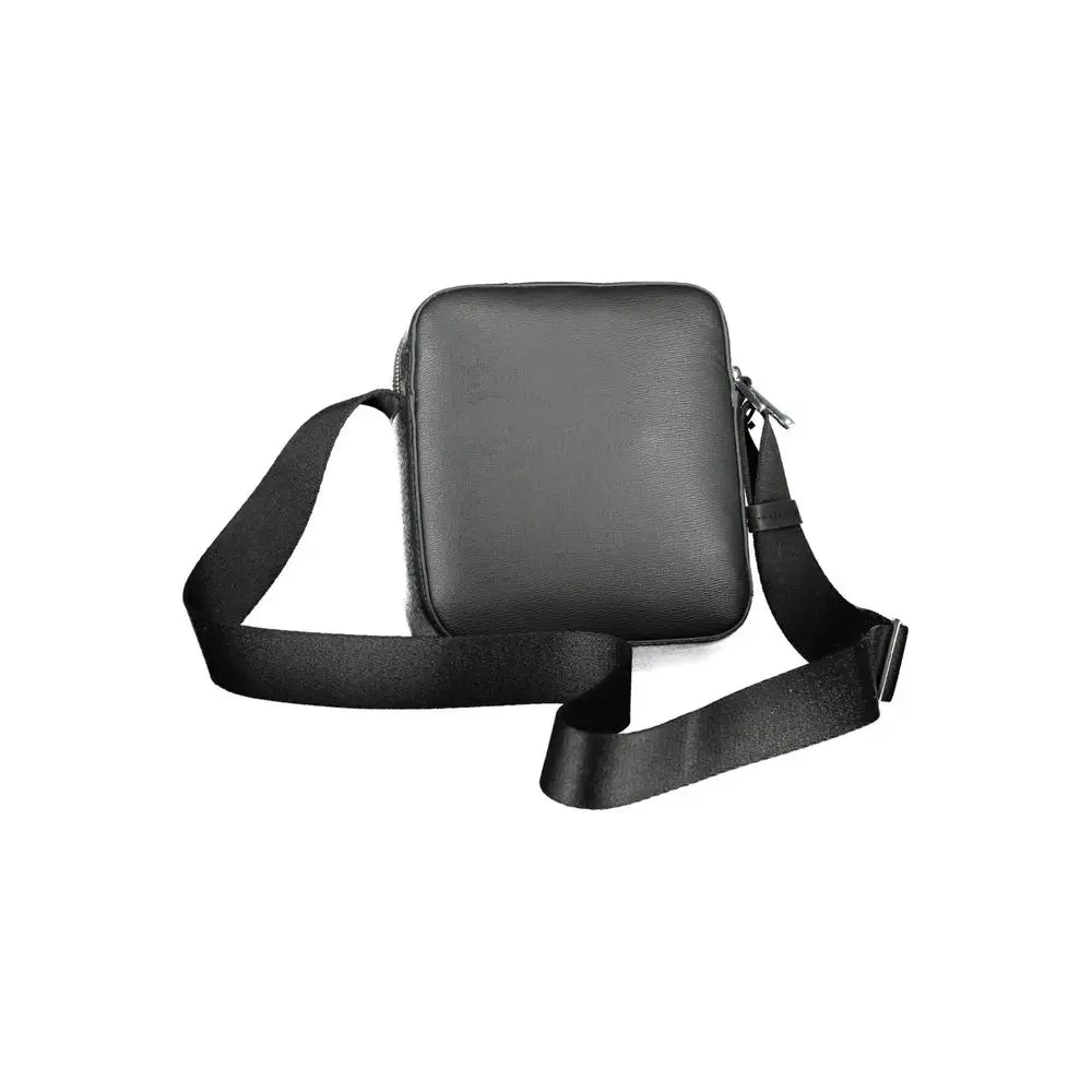 Sac bandoulière noir en polyester calvin klein pour homme avec cuir texturé et sangle ajustable
