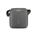 Calvin klein sac bandoulière homme noir en polyester avec finition cuir texturé et fermeture éclair verticale centrale