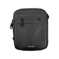 Sac bandoulière calvin klein noir en polyester pour homme avec finition cuir texturé et poche avant zippée