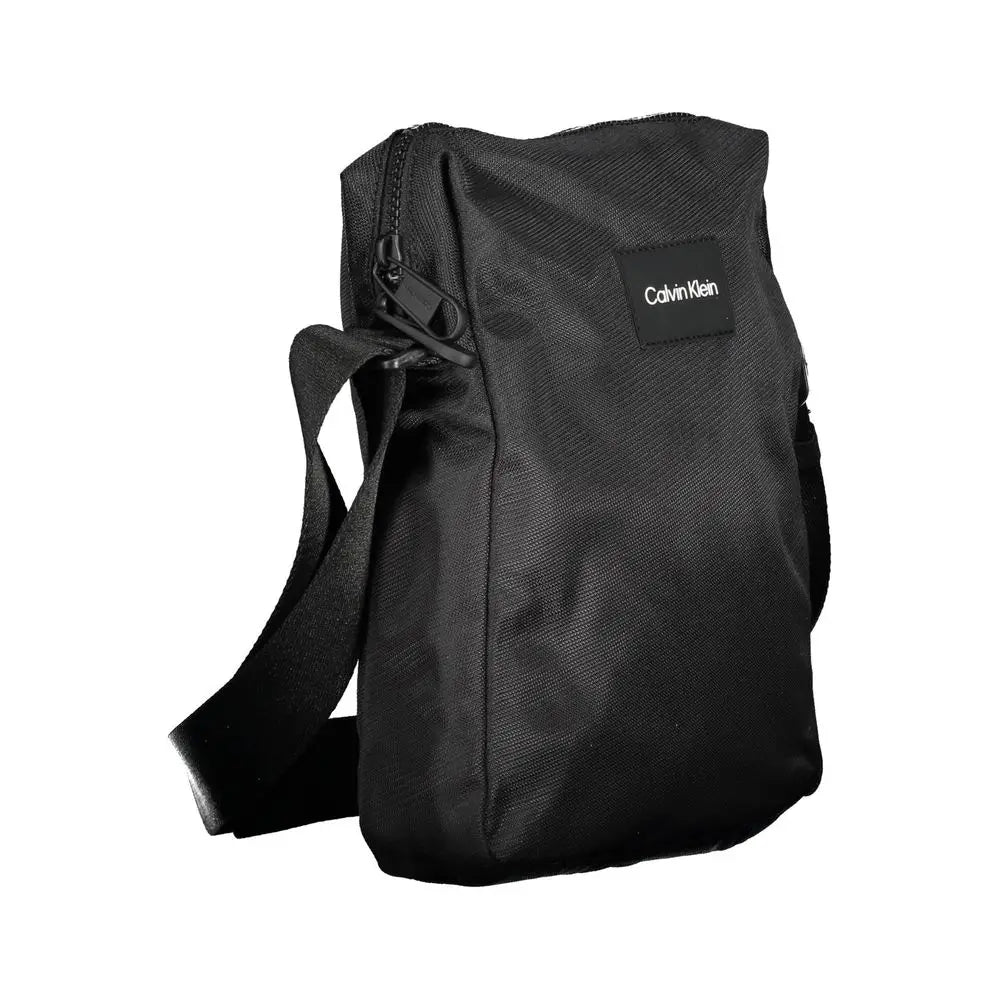 Sac bandoulière calvin klein noir en polyester avec finition texturée et sangle réglable assortie pour homme