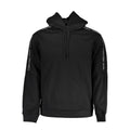 Sweatshirt homme calvin klein noir en polyester avec logo blanc le long des manches