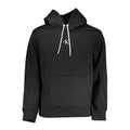 Calvin klein sweat noir en polyester pour homme avec cordons blancs et logo brodé sur la poitrine