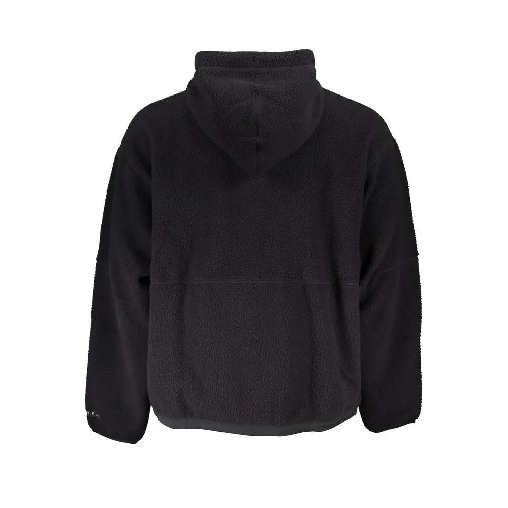 Sweatshirt homme calvin klein noir en polyester avec surface en polaire douce et col montant