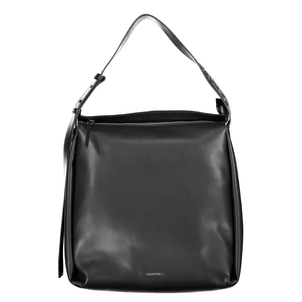 Sac bandoulière calvin klein noir en cuir avec design minimaliste et une lanière réglable en polyester