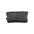Sac bandoulière noir en cuir matelassé avec chaîne argentée et logo ck de calvin klein en polyester pour femme