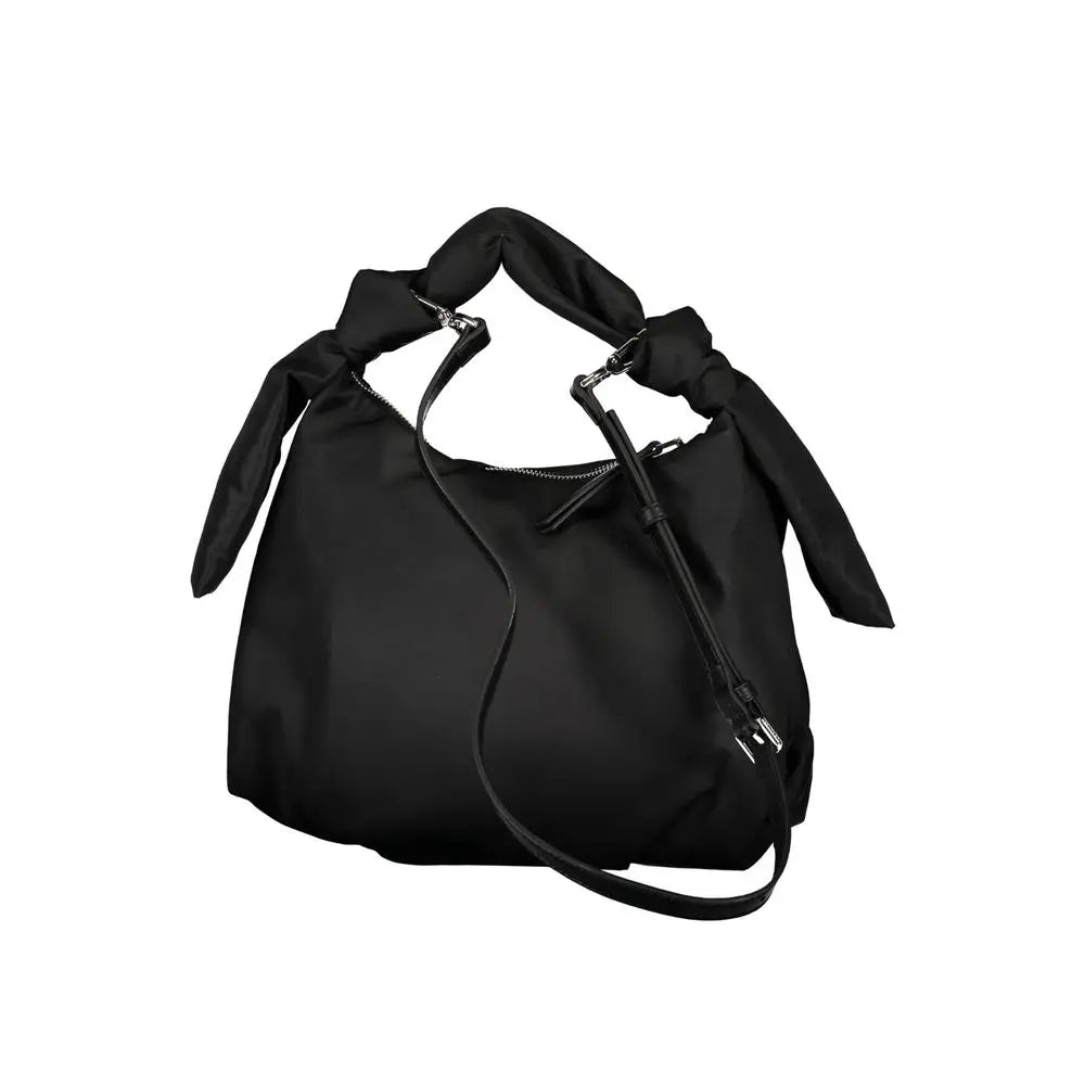 Calvin klein sac à main pour femme noir en polyester avec poignée nouée distinctive et bandoulière ajustable