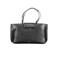 Sac cabas noir en cuir avec panneau matelassé et logo calvin klein sac à main femme en polyester
