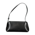 Sac à bandoulière noir calvin klein en cuir synthétique brillant au design minimaliste pour femme