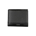 Calvin klein sac bandoulière femme noir en polyester avec portefeuille noir en cuir texturé et motif circulaire embossé