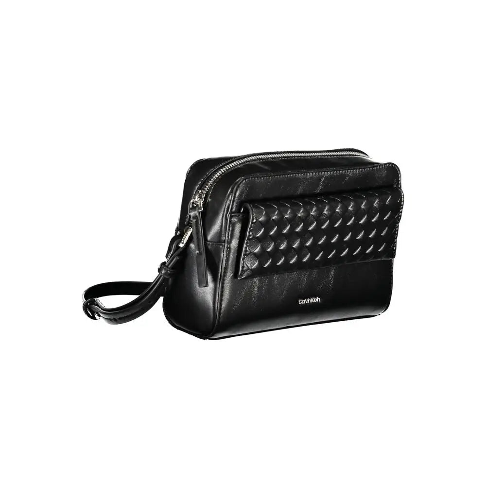Sac bandoulière femme calvin klein noir en polyester avec texture matelassée et fermeture éclair