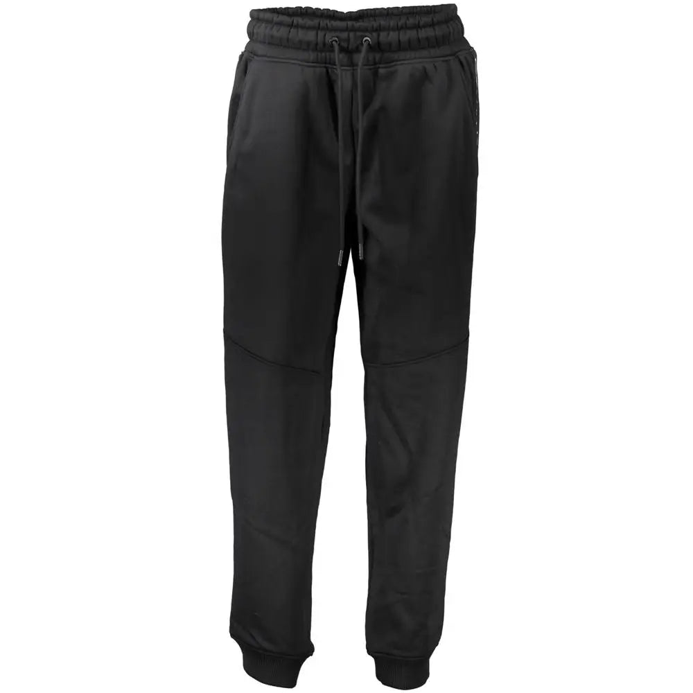 Calvin klein pantalon jogger noir en polyester pour femme en molleton doux avec coupe décontractée et poignets élastiques