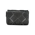 Sac bandoulière calvin klein noir en polyester avec cuir matelassé et logo ck chaîne en métal