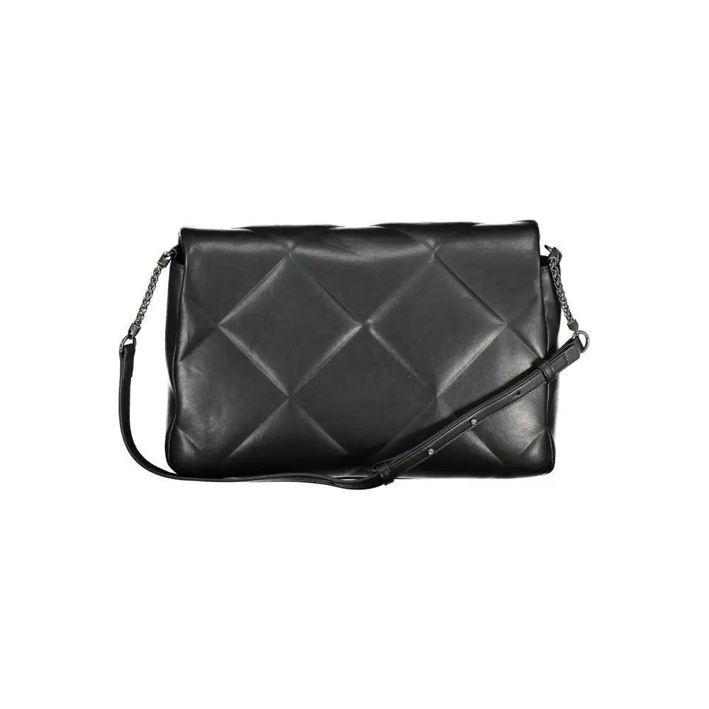Sac bandoulière pour femme Calvin Klein noir en polyester avec cuir matelassé et chaîne