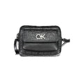 Calvin klein sac bandoulière femme noir en polyester avec motif logo embossé et quincaillerie argentée