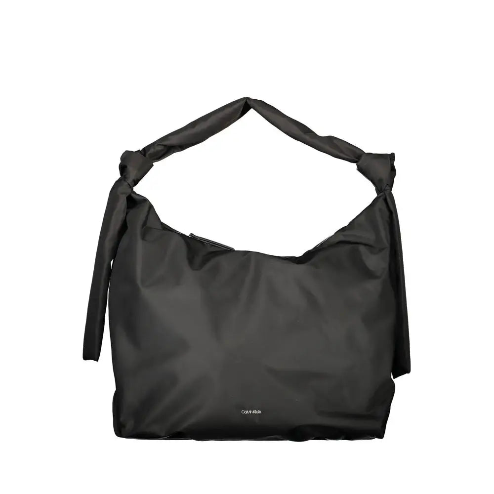 Sac bandoulière femme calvin klein noir en polyester avec poignée supérieure nouée distinctive et design minimaliste