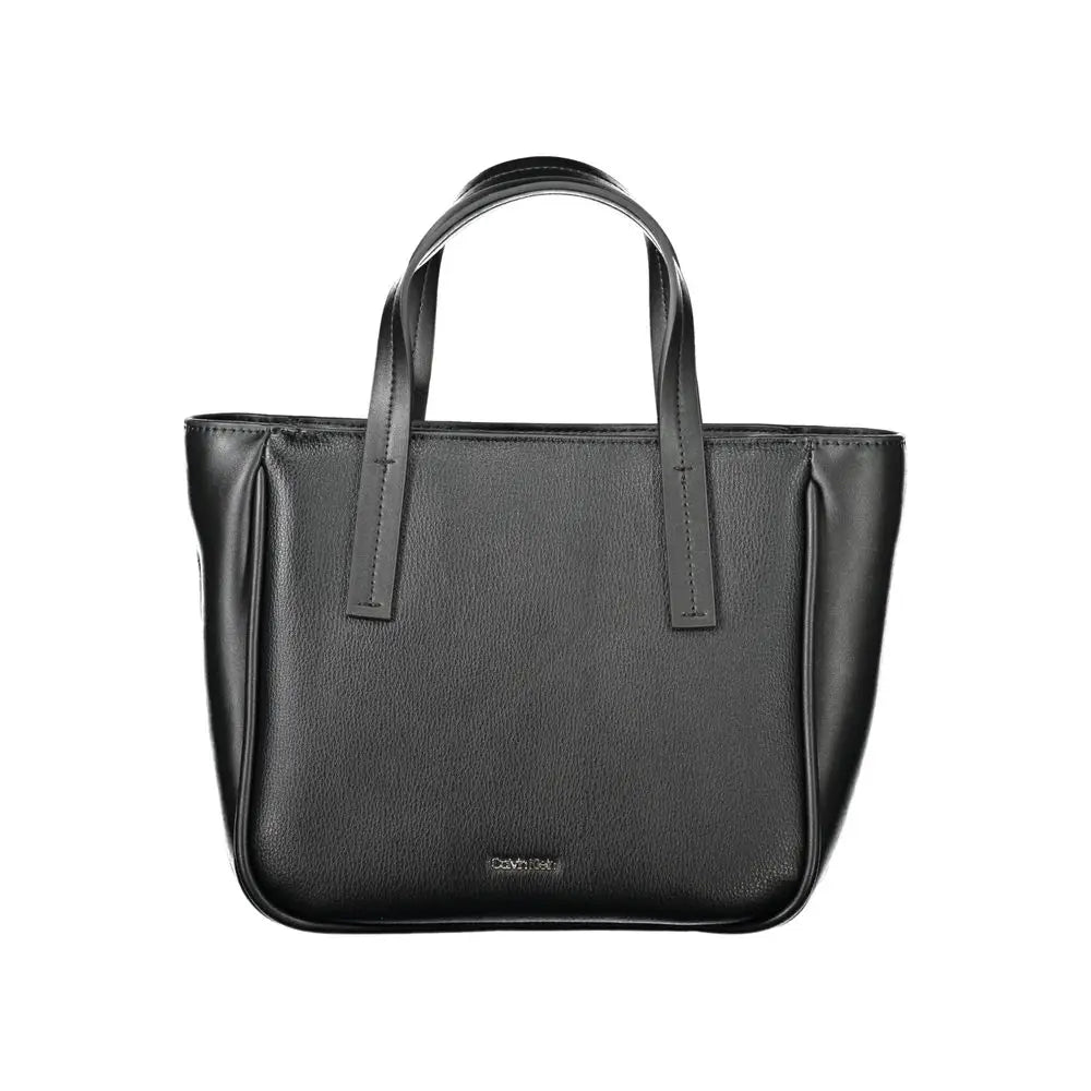 Sac cabas calvin klein noir en cuir texturé avec design structuré pour femme en polyéthylène