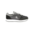 Sneaker calvin klein homme noir en polyuréthane avec lacets blancs et semelle blanche contrastante