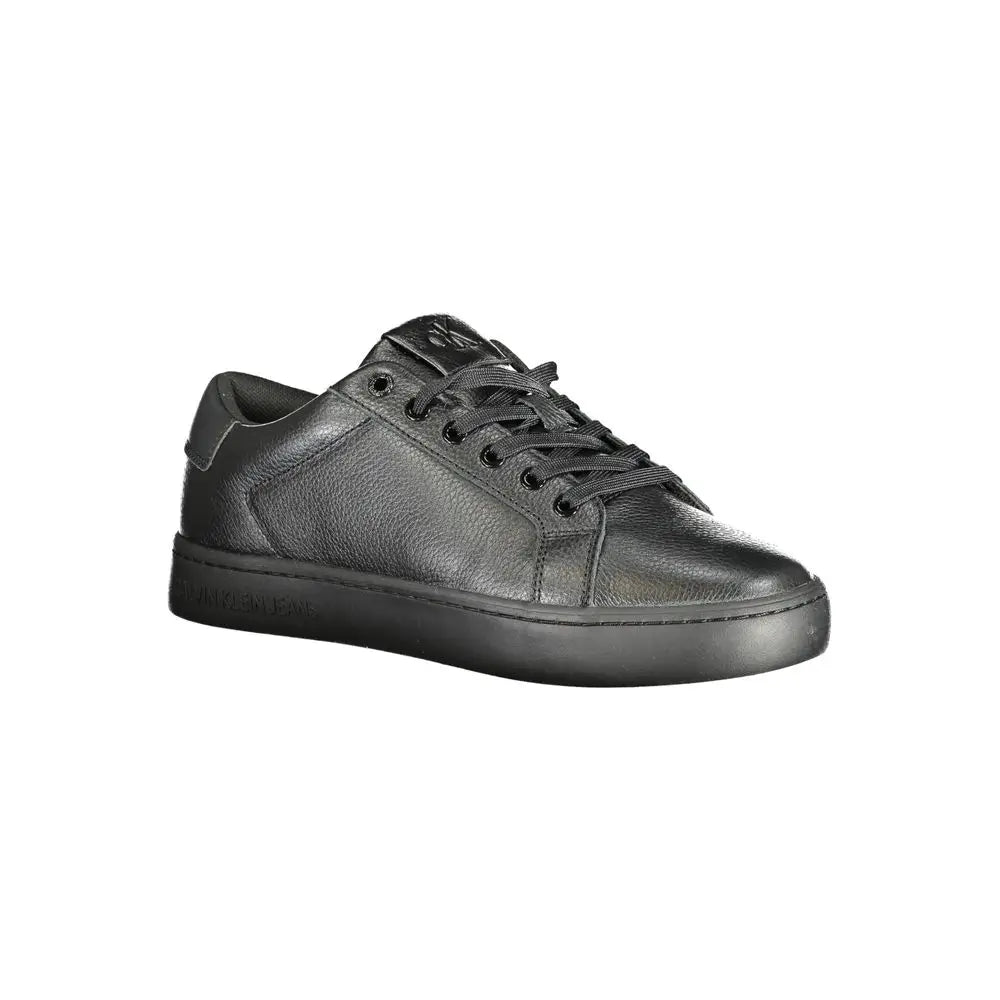 Sneaker pour homme calvin klein en polyuréthane noir avec finition mate et coutures sobres style bas