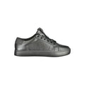 Baskets calvin klein noires en polyuréthane pour homme avec dessus texturé en cuir et lacets assortis