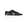 Sneaker homme calvin klein noir en polyuréthane avec semelle blanche en caoutchouc et logo blanc contrastant sur le côté