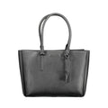 Sac bandoulière calvin klein noir en polyuréthane avec cuir texturé et poignées courbées pour femme