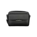 Sac bandoulière noir calvin klein pour femme en polyuréthane avec cuir texturé et fermoir métal argenté
