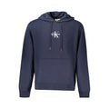 Sweatshirt homme calvin klein bleu marine en coton avec logo blanc et cordons de serrage