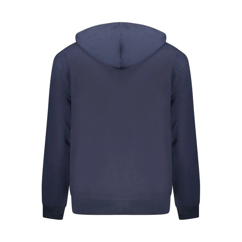 Sweatshirt calvin klein blu en coton bleu marine avec capuche et bords côtelés pour homme