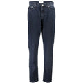Jean Calvin Klein Blu Cotton pour femmes en denim indigo foncé avec coupe droite classique et accessoires argentés