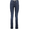 Jeans femme Calvin Klein Blu en denim coton indigo foncé coupe droite avec un léger effet délavé