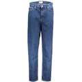 Jeans femme calvin klein en denim bleu classique avec coupe droite et décoloration subtile en coton blu