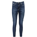Jeans slim fit en denim bleu foncé avec design classique cinq poches pour femmes calvin klein blu cotton