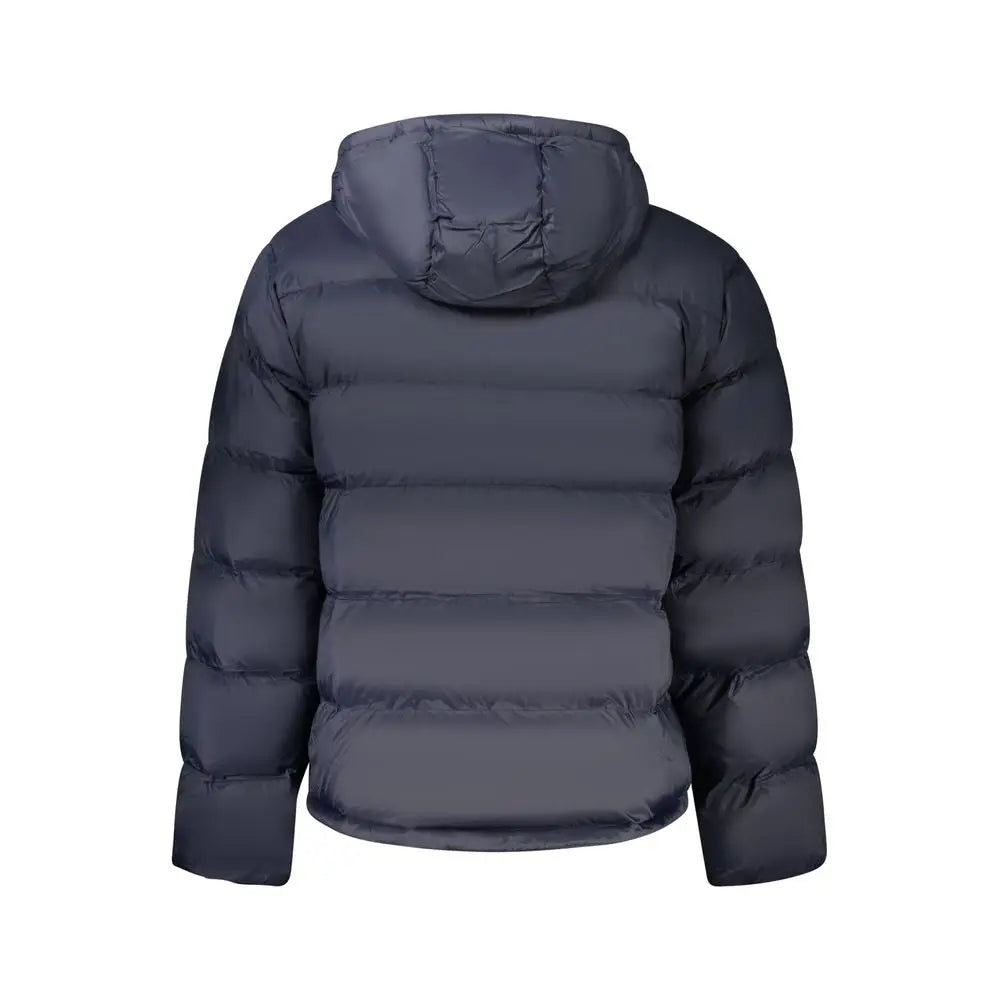 Veste homme calvin klein blu poliammide gris foncé matelassée avec capuche et couture horizontale
