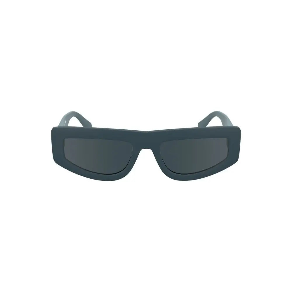 Lunettes de soleil Calvin Klein Blue Bio pour femmes rectangulaires gris foncé au design moderne mat