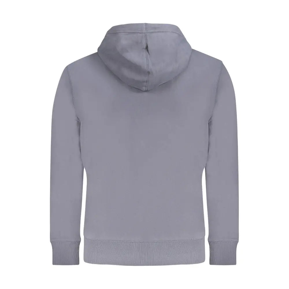 Sweat à capuche gris calvin klein en coton avec poignets et ourlet côtelés pour homme