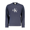 Sweatshirt calvin klein bleu marine en coton pour homme avec logo blanc ck sur la poitrine