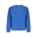 Sweatshirt calvin klein bleu en coton pour homme avec logo blanc brodé sur la poitrine