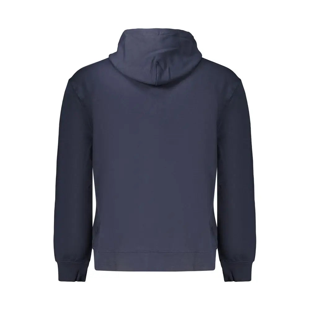 Sweat à capuche bleu marine foncé en coton calvin klein pour homme avec design minimaliste et poignets côtelés