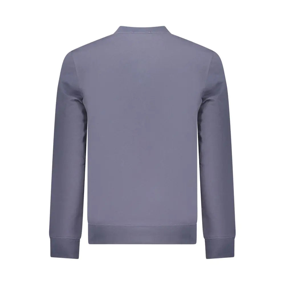 Calvin Klein blue cotton men’s sweatshirt solid gray crewneck with ribbed cuffs and hem