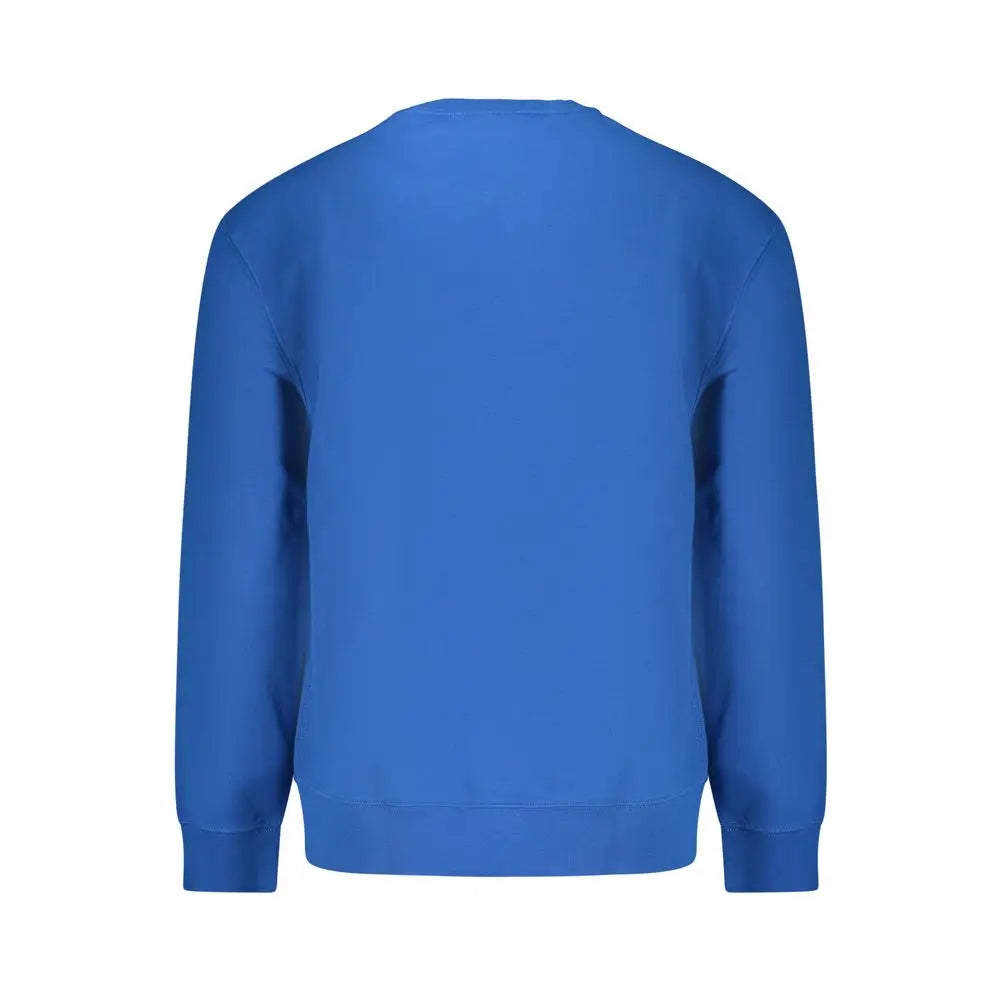Sweatshirt calvin klein bleu royal en coton pour homme avec col rond et poignets et ourlet côtelés