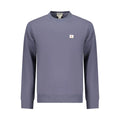 Sweatshirt calvin klein pour homme en coton bleu avec petit patch logo blanc sur la poitrine gris atténué