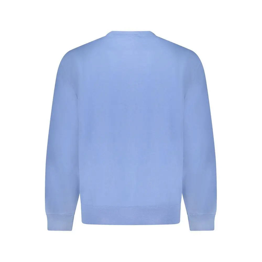 Un sweatshirt crewneck calvin klein bleu clair en coton pour homme avec un tissu lisse et une conception simple