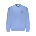 Sweatshirt calvin klein bleu clair en coton pour homme avec un patch logo noir et blanc sur la poitrine gauche