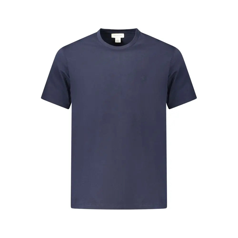 T-shirt homme calvin klein bleu marine en coton avec logo brodé discret sur la poitrine, col rond